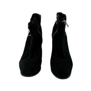 Steve Madden Black Showme Suede Zipper Platform Ankle Boots Size 7.5